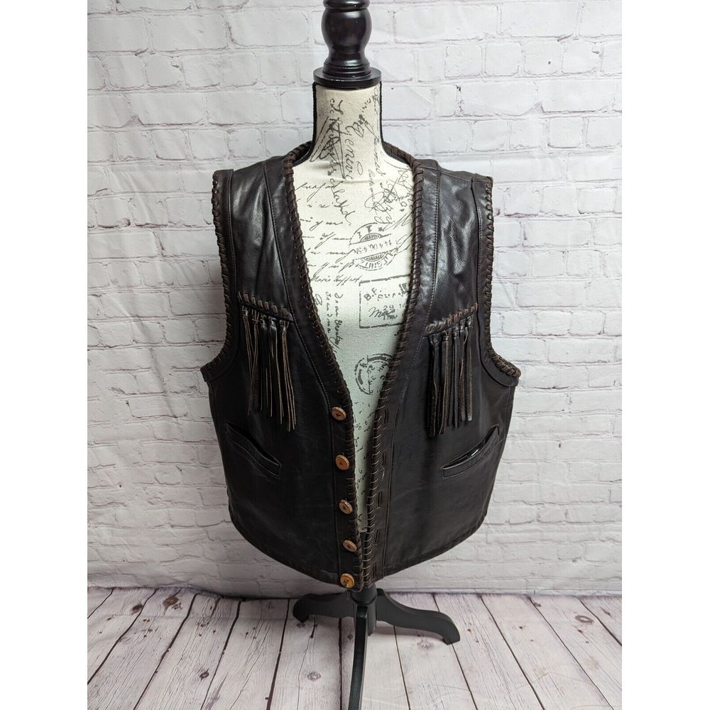 M. Julian Adventures Barbed Wire Calf Leather vest. XL. READ DESCRIPTION
